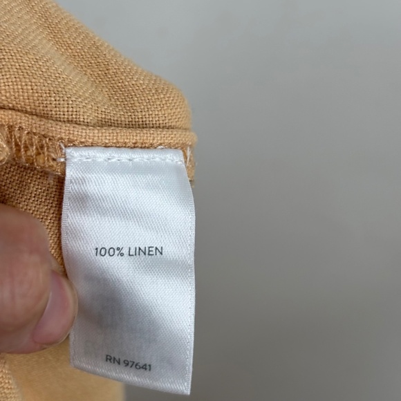 J Jill Garment Dyed Linen Pant LP Wide Leg Pull On Crop Boho Lagenlook Peach - Picture 3 of 11